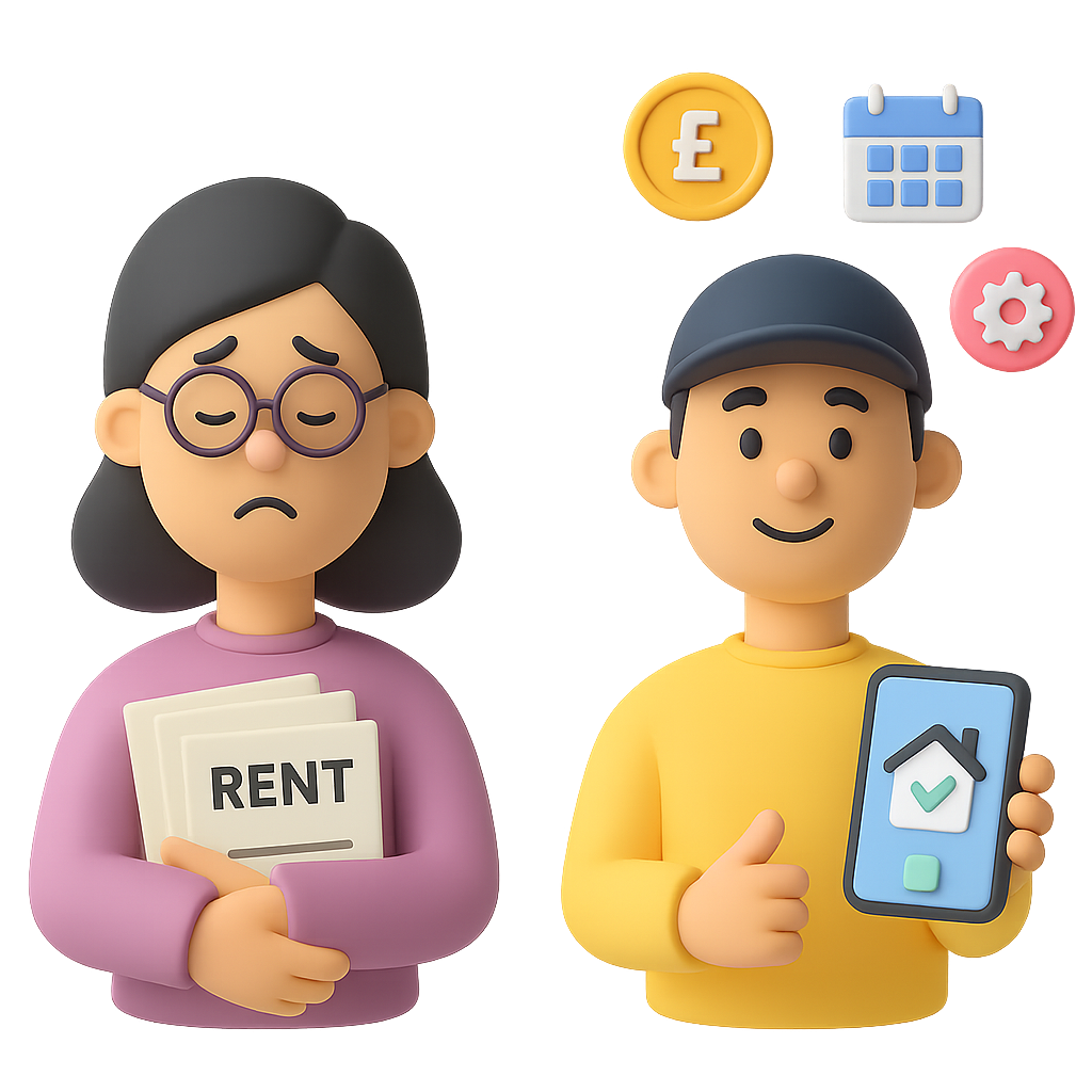 Comparison of stressed and happy landlords